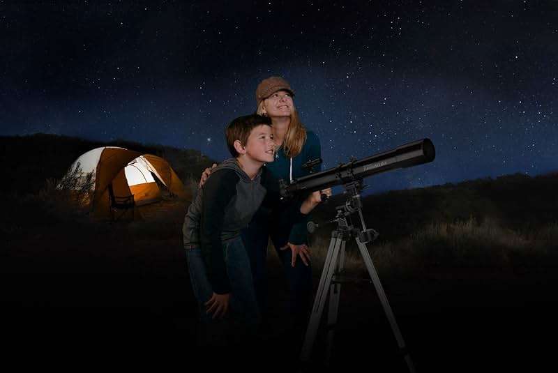 Celestron - PowerSeeker 80EQ Telescope - Manual German Equatorial Telescope for Beginners - Compact and Portable - Bonus Astronomy Software Package - 80mm Aperture - Image 8