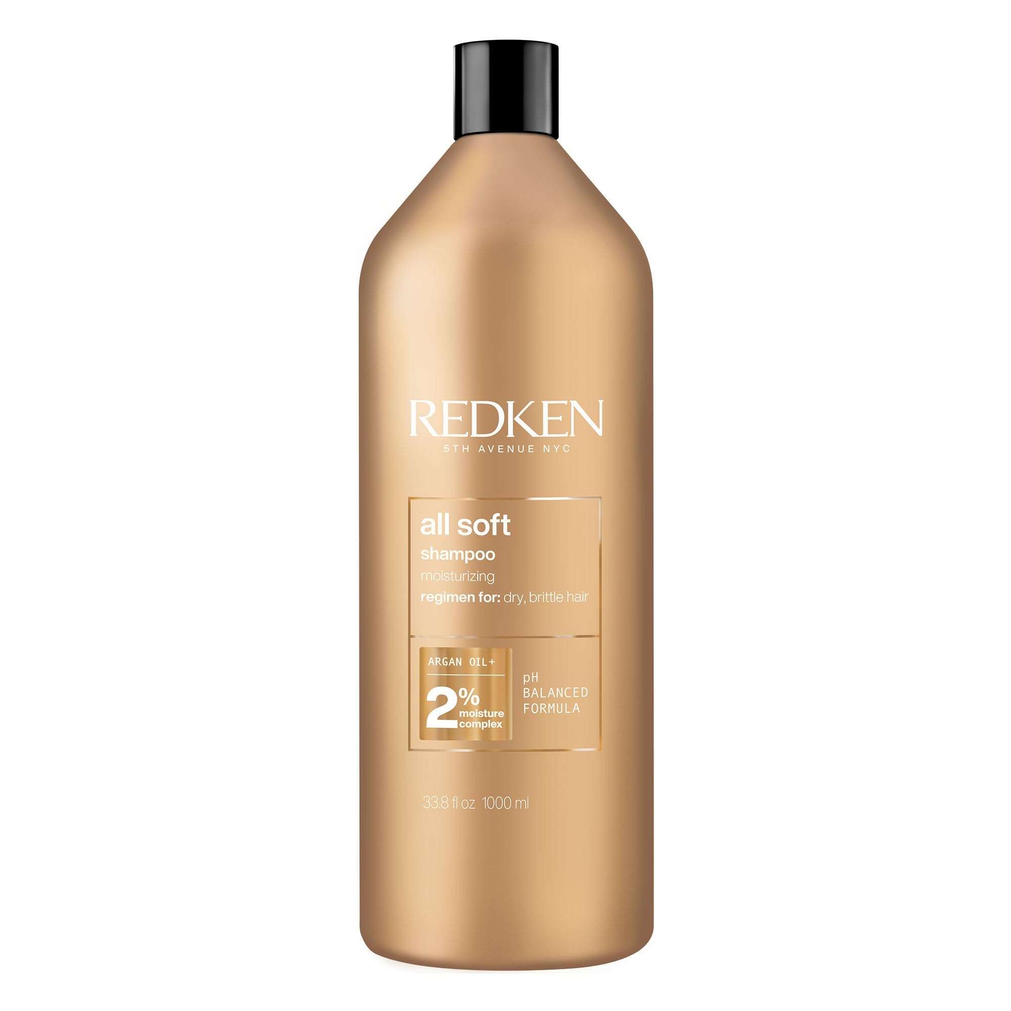 Redken All Soft Shampoo - Moisturizes & Hydrates Dry Hair, Softens & Adds Shine, With Argan Oil, Safe For Color-Treated Hair - Image 1