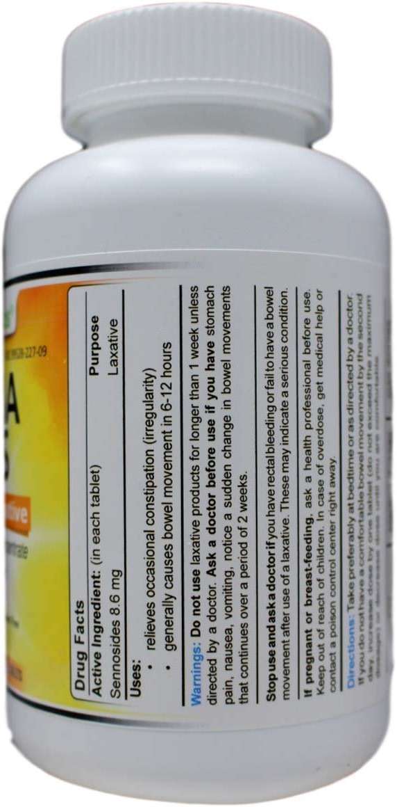 Wonder Laboratories Senna Tablets All-Natural Vegetable Laxative for Relief of Constipation, Generic for Senokot, 1000 Tablets - Image 3