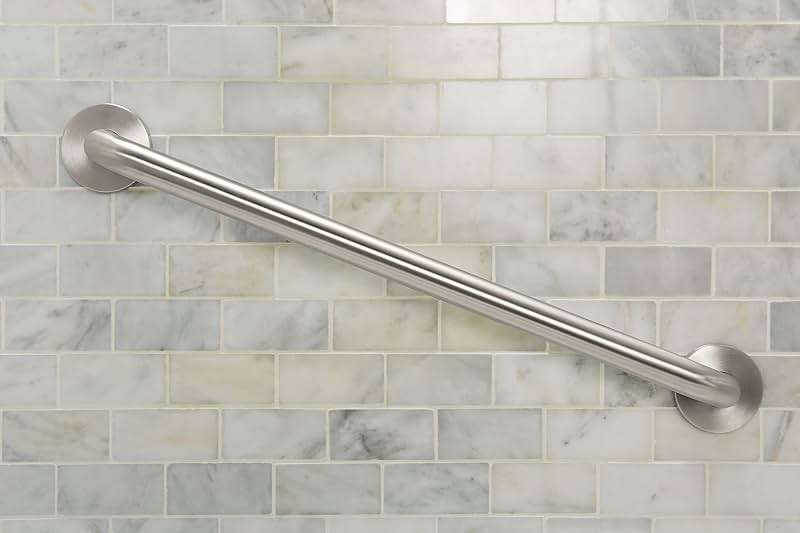 Moen Home Care Bathroom Safety 24 Inch Stainless Steel Handicap Grab Bar for Bathtub and Shower, Heavy Duty Handle, Elderly Assistance Product with Concealed Screws, 8724 - Image 2