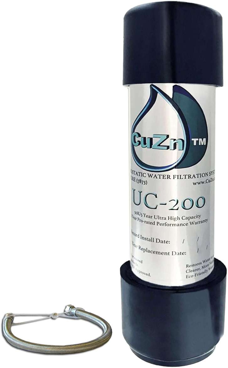 CuZn Under Sink Water Filter for Sink Faucet, 5 Year Filter Life, NSF/ANSI 42 & 372 Certified, Reduces PFAs, PFOS, Lead, Chlorine, Inline Faucet Connection, Improves Tap Water Taste - Image 4