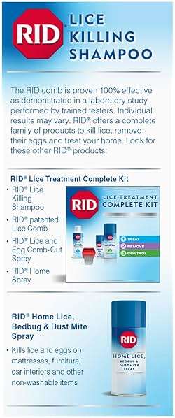 RID Lice Killing Shampoo Proven Effective Head Lice Treatment for Kids and Adults Includes Nit Comb Bottle Ounces, Piece Set, 2 Fl Oz - Image 2