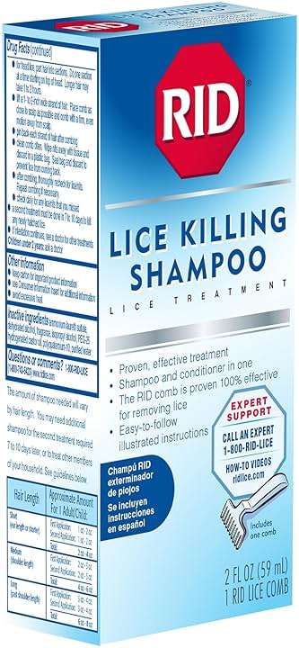 RID Lice Killing Shampoo Proven Effective Head Lice Treatment for Kids and Adults Includes Nit Comb Bottle Ounces, Piece Set, 2 Fl Oz - Image 3