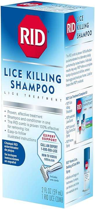 RID Lice Killing Shampoo Proven Effective Head Lice Treatment for Kids and Adults Includes Nit Comb Bottle Ounces, Piece Set, 2 Fl Oz - Image 4