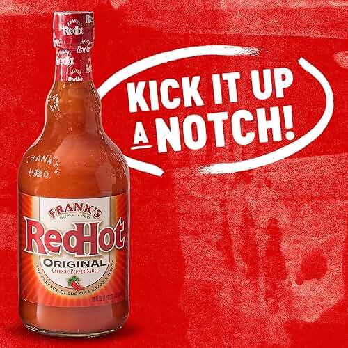 Frank's RedHot Hot Sauce, Original, Made with Cayenne Peppers, Ready-To-Use, Shake or Pour Over Chicken Wings, Sandwiches, Pizza, and More for the Perfect Bend of Flavor and Heat, 23 fl oz - Image 24
