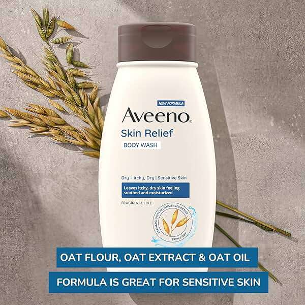 Aveeno Skin Relief Body Wash with Triple Oat Complex, Fragrance-Free, Gentle Daily Body Wash for Sensitive Skin Leaves Itchy, Dry Skin Feeling Soothed & Moisturized 18 Fl Oz - Image 3