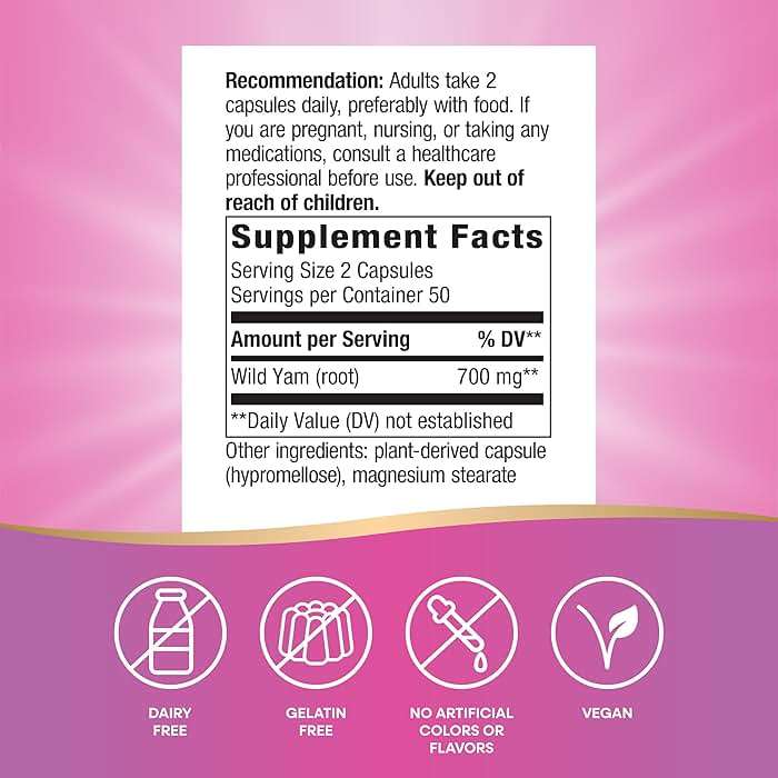 Nature's Way Wild Yam Root Capsules, Women's Traditional Health Support*, 700 mg per 2-Capsule Serving, Non-GMO Project Verified, 100 Vegan Capsules (Packaging May Vary) - Image 6