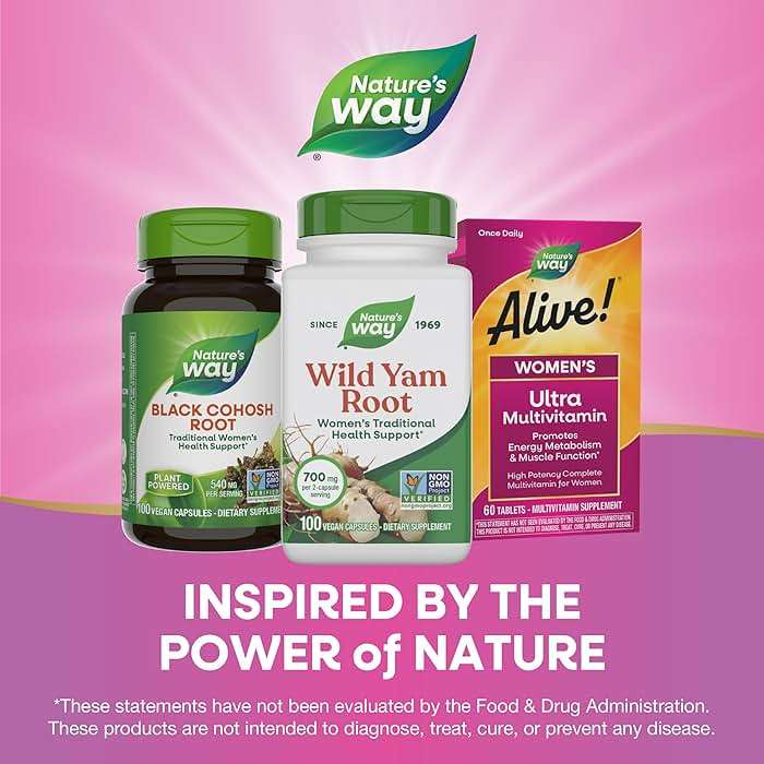 Nature's Way Wild Yam Root Capsules, Women's Traditional Health Support*, 700 mg per 2-Capsule Serving, Non-GMO Project Verified, 100 Vegan Capsules (Packaging May Vary) - Image 8