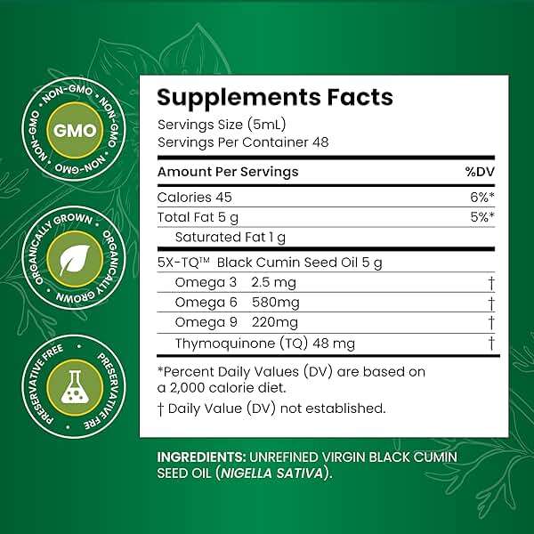 Amazing Herbs Premium Liquid Black Seed Oil - Cold Pressed with Nigella & Sativa, Aids in Digestive Health, Omegas 3 6 & 9, Immune Support, Brain Function, Non GMO, for Men and Women - 8 Fl Oz - Image 2