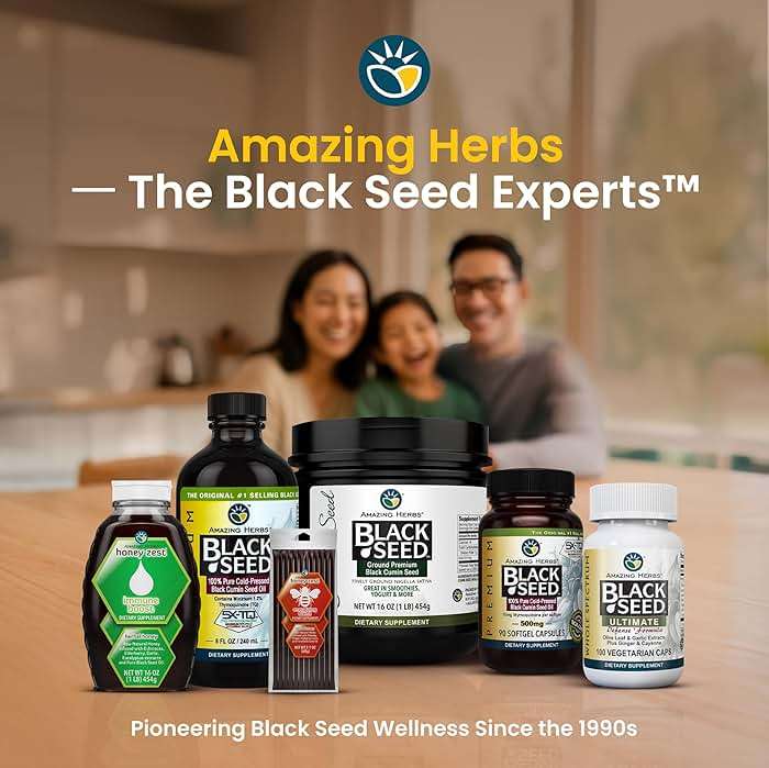 Amazing Herbs Premium Liquid Black Seed Oil - Cold Pressed with Nigella & Sativa, Aids in Digestive Health, Omegas 3 6 & 9, Immune Support, Brain Function, Non GMO, for Men and Women - 8 Fl Oz - Image 7