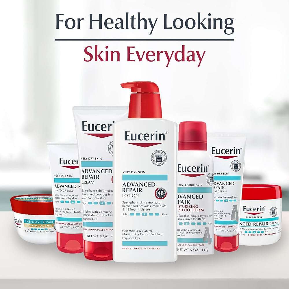 Eucerin Advanced Repair Foot Cream, Urea Enriched, Unscented Foot Cream for Dry Feet and Heels With Triple Moisturizing Complex, Travel Size Moisturizer, 3 OZ Tube, Pack of 3 - Image 11