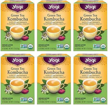 Yogi Tea - Green Tea Kombucha (6 Pack) - Supplies Antioxidants to Support Overall Health - Contains Caffeine - 96 Organic Green Tea Bags - Image 1