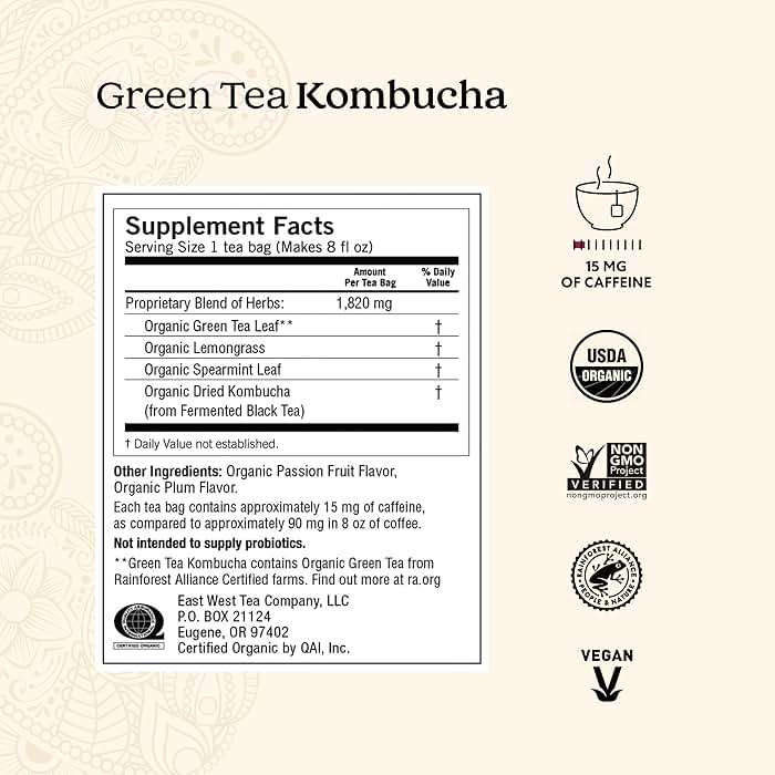 Yogi Tea - Green Tea Kombucha (6 Pack) - Supplies Antioxidants to Support Overall Health - Contains Caffeine - 96 Organic Green Tea Bags - Image 2