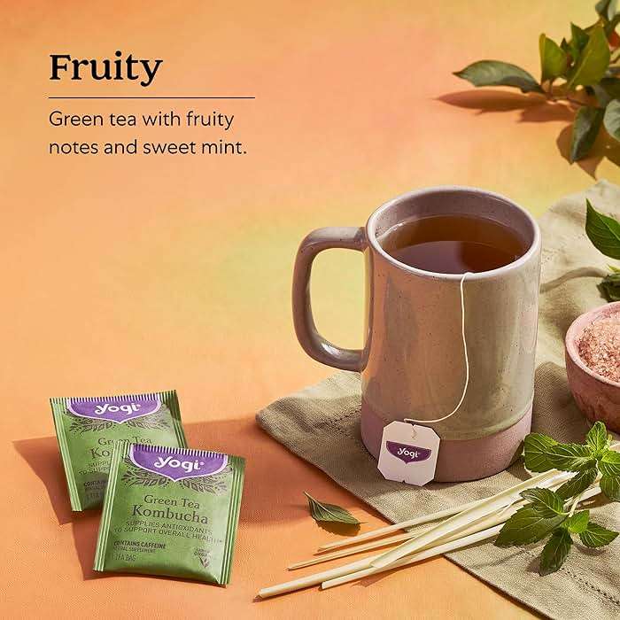 Yogi Tea - Green Tea Kombucha (6 Pack) - Supplies Antioxidants to Support Overall Health - Contains Caffeine - 96 Organic Green Tea Bags - Image 4