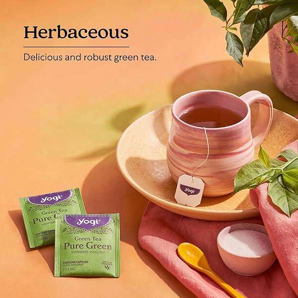 Yogi Tea Pure Green Tea - 16 Bags per Pack (6 Packs) - Organic - Supports Overall Health & Provides Antioxidants - Image 4