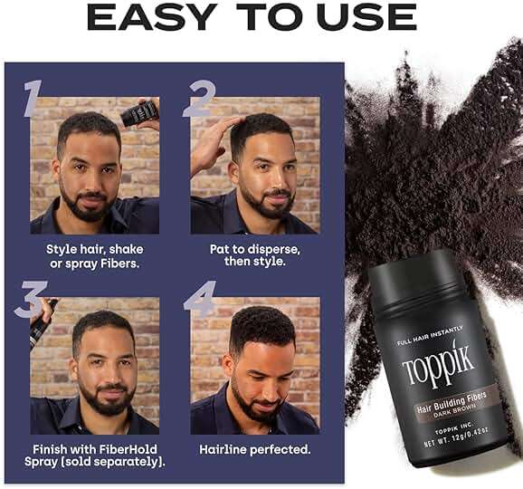 Toppik Hair Building Fibers, Fill In Fine or Thinning Hair Instantly Thicker, Fuller Looking Hair 9 Shades,4 size options - Image 4