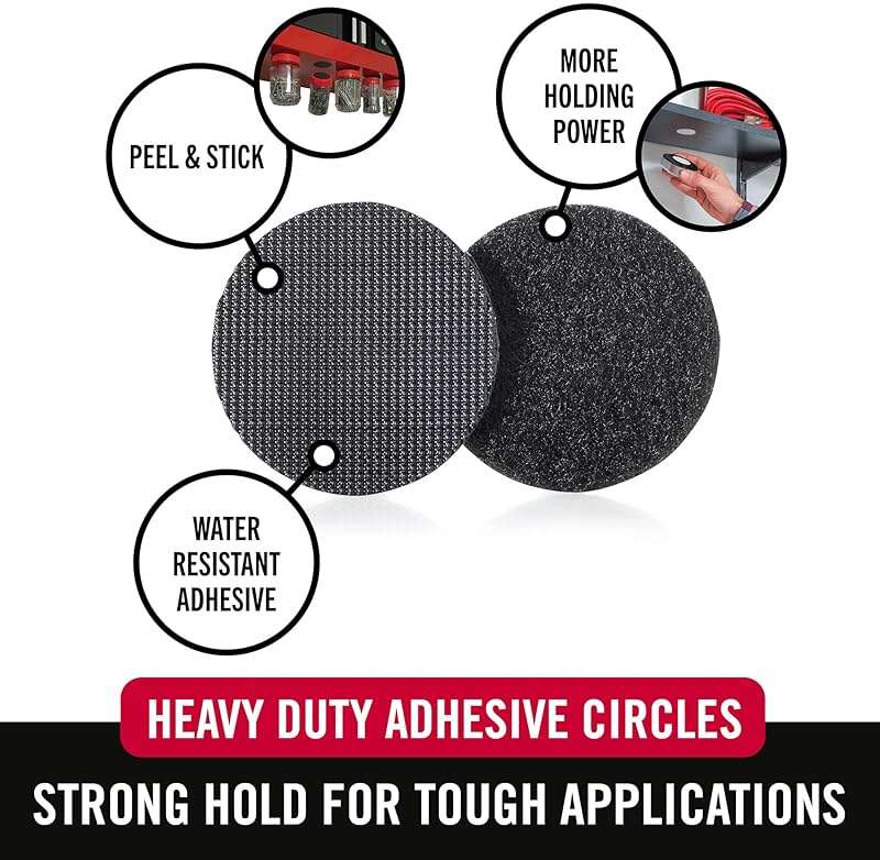 VELCRO Brand Industrial Fasteners Stick-On Adhesive | Professional Grade Heavy Duty Strength | Indoor Outdoor Use, 1 7/8in, Circles 4 Sets - Image 3