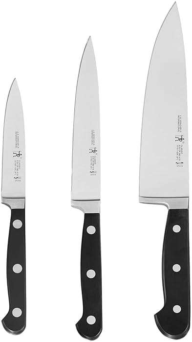 HENCKELS Classic Razor-Sharp 3-Piece Kitchen Knife Set, Chef Knife, Paring Knife, Utility Knife, German Engineered Informed by 100+ Years of Mastery, Stainless Steel - Image 1