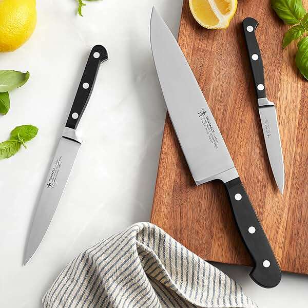 HENCKELS Classic Razor-Sharp 3-Piece Kitchen Knife Set, Chef Knife, Paring Knife, Utility Knife, German Engineered Informed by 100+ Years of Mastery, Stainless Steel - Image 2