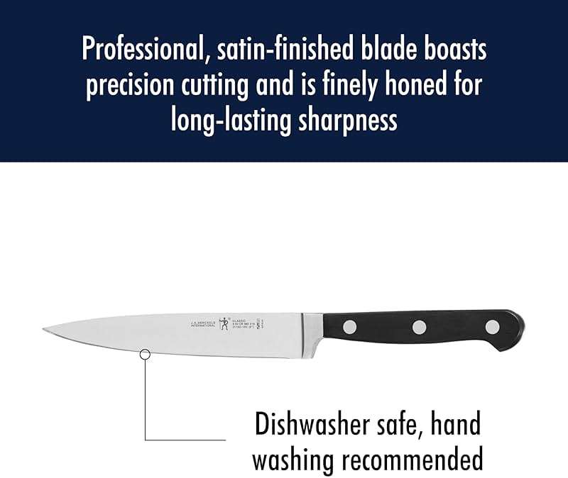 HENCKELS Classic Razor-Sharp 3-Piece Kitchen Knife Set, Chef Knife, Paring Knife, Utility Knife, German Engineered Informed by 100+ Years of Mastery, Stainless Steel - Image 6