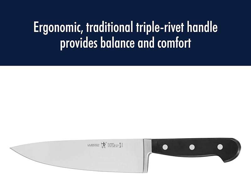 HENCKELS Classic Razor-Sharp 3-Piece Kitchen Knife Set, Chef Knife, Paring Knife, Utility Knife, German Engineered Informed by 100+ Years of Mastery, Stainless Steel - Image 7