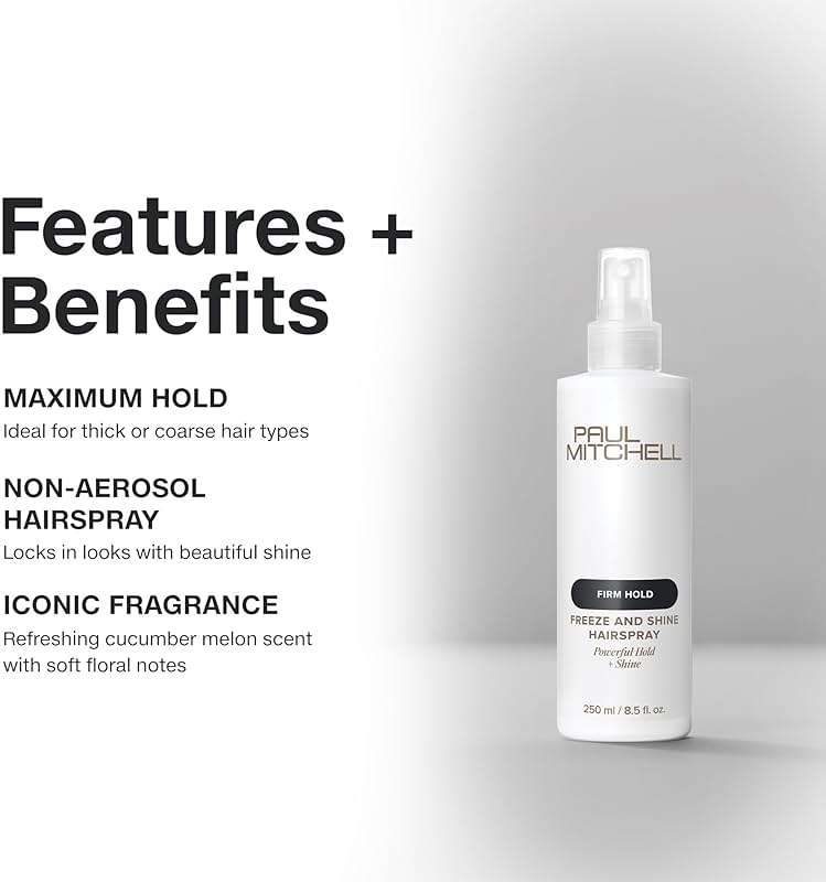 Paul Mitchell Freeze and Shine Super Hairspray, Maximum Hold, Shiny Finish Hairspray, For Coarse Hair - Image 3