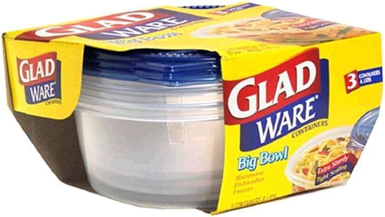 GladWare Big Bowl Containers with Lids, Round Size, 6 Cups 3 containers - Image 1