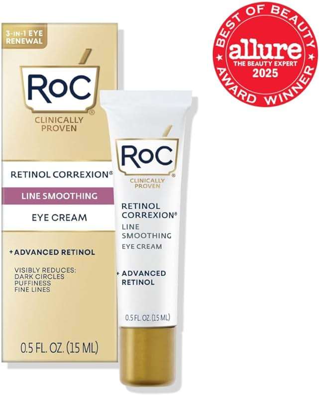 RoC Retinol Correxion Line Smoothing Eye Cream, Anti Aging Under Eye Moisturizer for Fine Lines & Puffiness, Gentle & Hydrating for Delicate Eye Skin, Brighten & Hydrate (Packaging May Vary) - 0.5 oz - Image 2