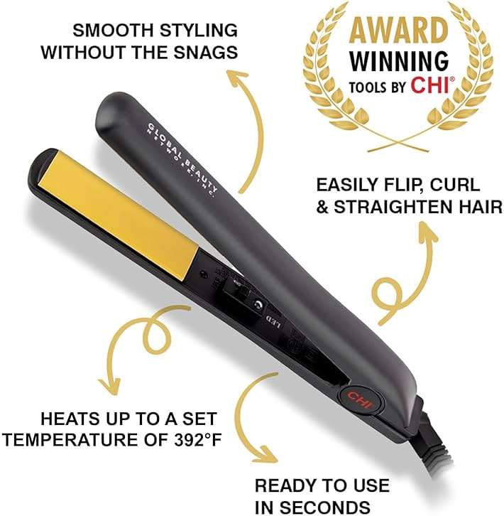 CHI Original 1" Ceramic Hair Straightener Flat Iron for Styling, Advanced Ceramic Technology for Frizz-Free Smooth Shine, Floating Plates for Easy Glide, Analog On/Off Switch, Salon-Quality Results - Image 2