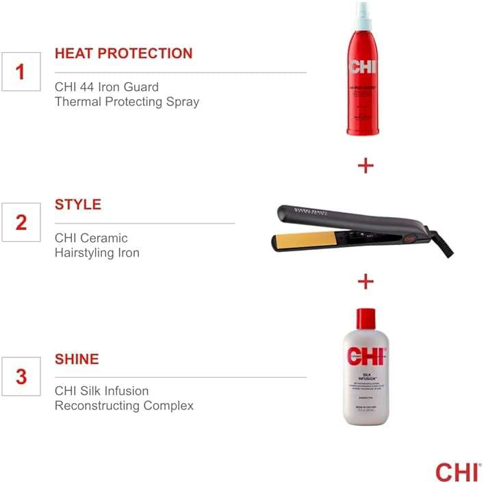 CHI Original 1" Ceramic Hair Straightener Flat Iron for Styling, Advanced Ceramic Technology for Frizz-Free Smooth Shine, Floating Plates for Easy Glide, Analog On/Off Switch, Salon-Quality Results - Image 8