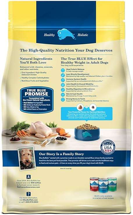 Blue Buffalo Life Protection Formula Healthy Weight Adult Dry Dog Food, Chicken & Brown Rice, Supports Immunity with Antioxidant-Rich LifeSource Bits, Promotes Lean Muscles & Weight Control, 30 lbs. - Image 2