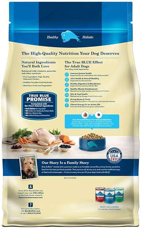 Blue Buffalo Life Protection Formula Chicken & Brown Rice Adult Dry Dog Food, Supports Immunity with Antioxidant-Rich LifeSource Bits, Promotes Healthy Muscle Development, Skin & Coat Health, 30 lbs. - Image 2