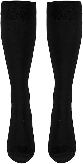 Truform 20-30 mmHg Compression Stockings for Men and Women Knee High Length Closed Toe, Black, Large - Image 8