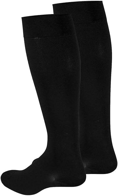 Truform 20-30 mmHg Compression Stockings for Men and Women Knee High Length Closed Toe, Black, Large - Image 9
