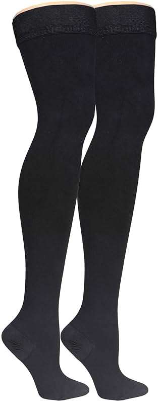 Truform Compression Socks, 20-30 mmHg, Men's Dress Socks, Thigh High Over Knee Length, Black, X-Large - Image 8