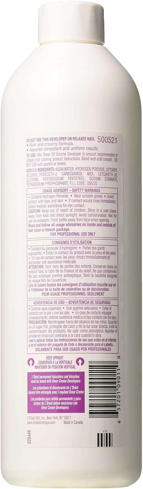 L'Oreal Technique Oreor Developer | Hair Color Developer | Creamy Formula for Uniform Color and Bleach Results - Image 3