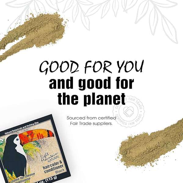 Light Mountain Henna Hair Color & Conditioner – Black Hair Dye, Organic Henna Leaf Powder and Botanicals, Chemical-Free, Semi-Permanent Hair Color + 4 Hair Clips - Image 9