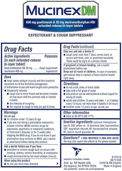 Mucinex DM 12Hr Chest Congestion & Cough Medicine For Adults, Cold And Cough Medicine for Excess Mucus Relief, 600 mg Guaifenesin & 30 mg Dextromethorphan HBr, 40 Bi-Layer Tablets - Image 14