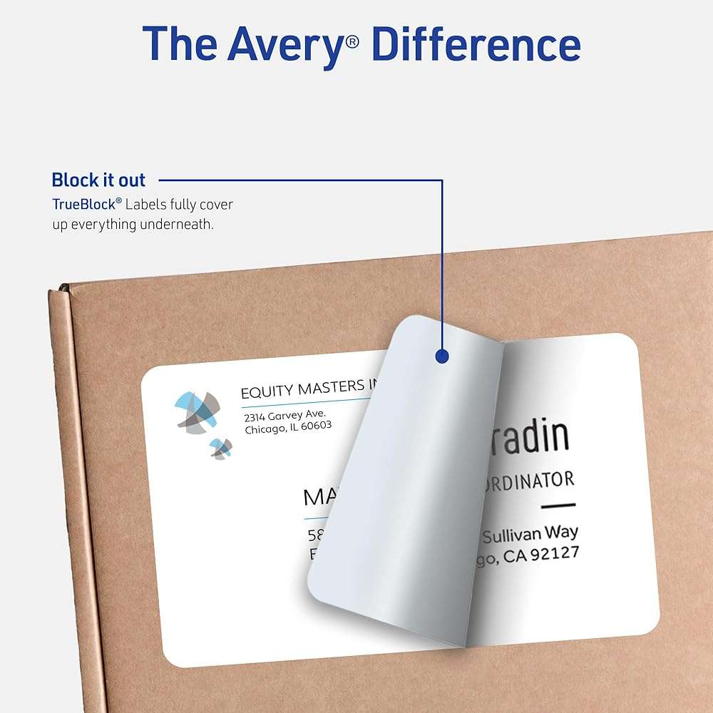 Avery Half-Sheet Printable Shipping Labels, 5.5" x 8.5" Customizable Stickers, White, 50 Blank Mailing Labels, Great for Mailing, Shipping, Organizing, and More (8126) - Image 3