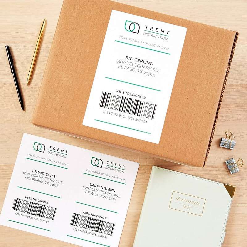 Avery Half-Sheet Printable Shipping Labels, 5.5" x 8.5" Customizable Stickers, White, 50 Blank Mailing Labels, Great for Mailing, Shipping, Organizing, and More (8126) - Image 8