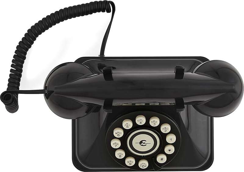 Crosley CR62-BK Kettle Classic Corded Desk Phone - Landline for Home with Retro Rotary Style, Black - Image 6