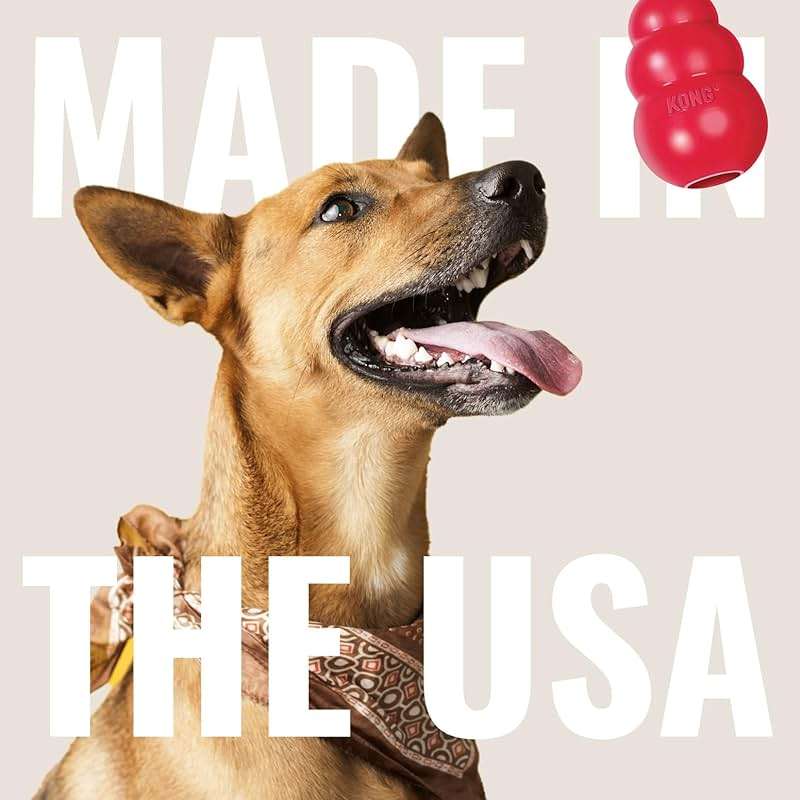 KONG Classic Stuffable Dog Toy - Fetch & Chew Toy for Dogs - Treat-Filling Capabilities & Erratic Bounce for Extended Play Time - Durable Natural Rubber Material - for Medium Dogs - Image 7