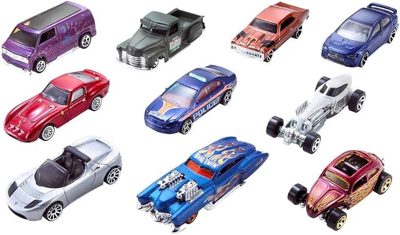 Hot Wheels Set of 10 1:64 Scale Toy Trucks and Cars for Kids and Collectors, Styles May Vary (Amazon Exclusive) - Image 3
