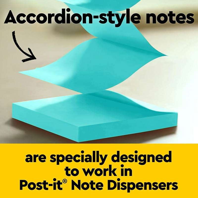 Post-it Pop-up Notes, 12 Sticky Note Pads, 3 x 3 in., School Supplies, Office Products, Accordion Sticky Notes Work with Pop-Up Note Dispenser, Poptimistic Collection - Image 5
