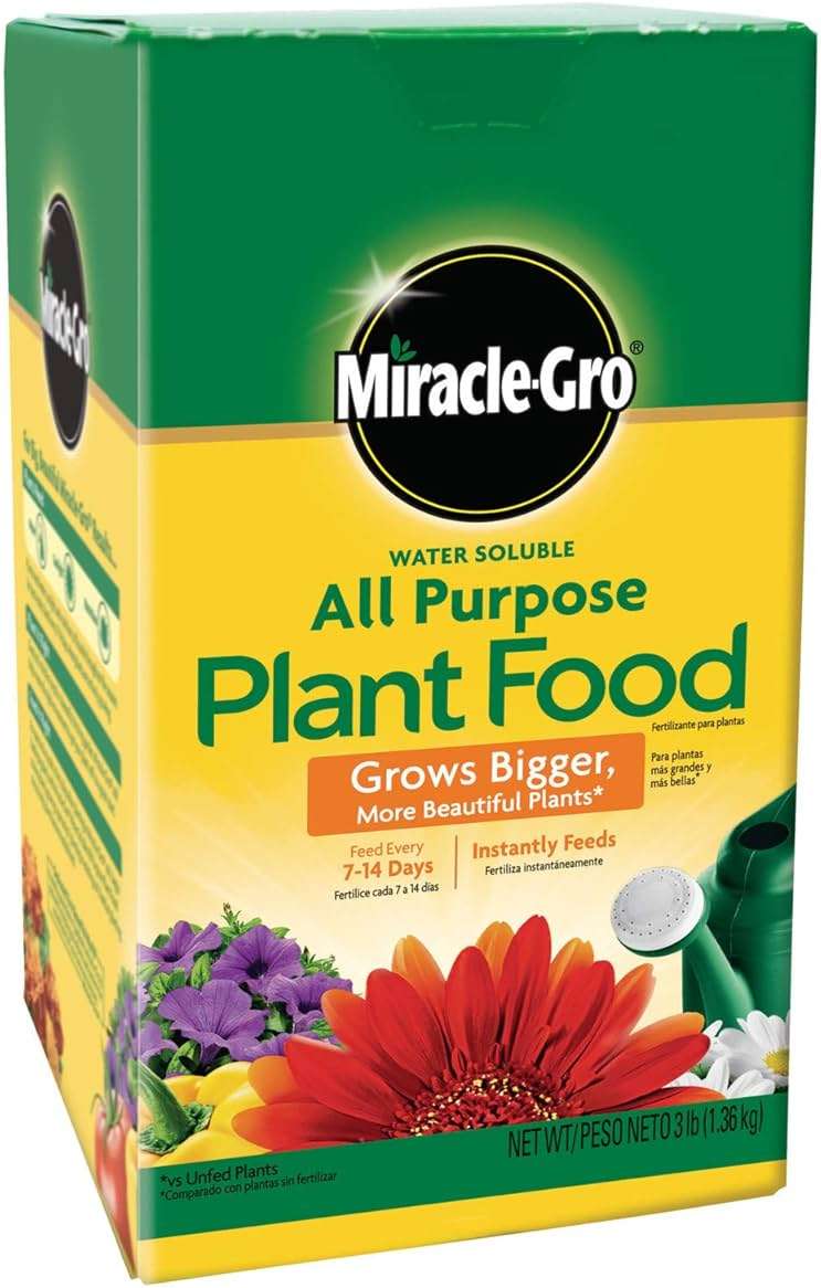 Miracle-Gro Water Soluble All Purpose Plant Food - Fertilizer For All Indoor or Outdoor Plants including Roses, Flowers, Vegetables, Houseplants, Trees, and Shrubs, 3 lbs. - Image 1