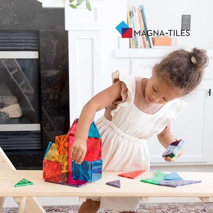 MAGNA-TILES Classic 32-Piece Magnetic Construction Set, The ORIGINAL Magnetic Building Brand - Image 2