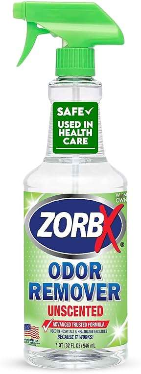ZORBX Unscented Odor Eliminator Spray 32 Fl Oz – Professional Strength Odor Remover for Pet Urine, Smoke & Strong Household Odors – Safe for Carpet, Upholstery & Healthcare Use - Image 1