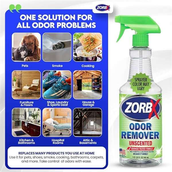 ZORBX Unscented Odor Eliminator Spray 32 Fl Oz – Professional Strength Odor Remover for Pet Urine, Smoke & Strong Household Odors – Safe for Carpet, Upholstery & Healthcare Use - Image 6