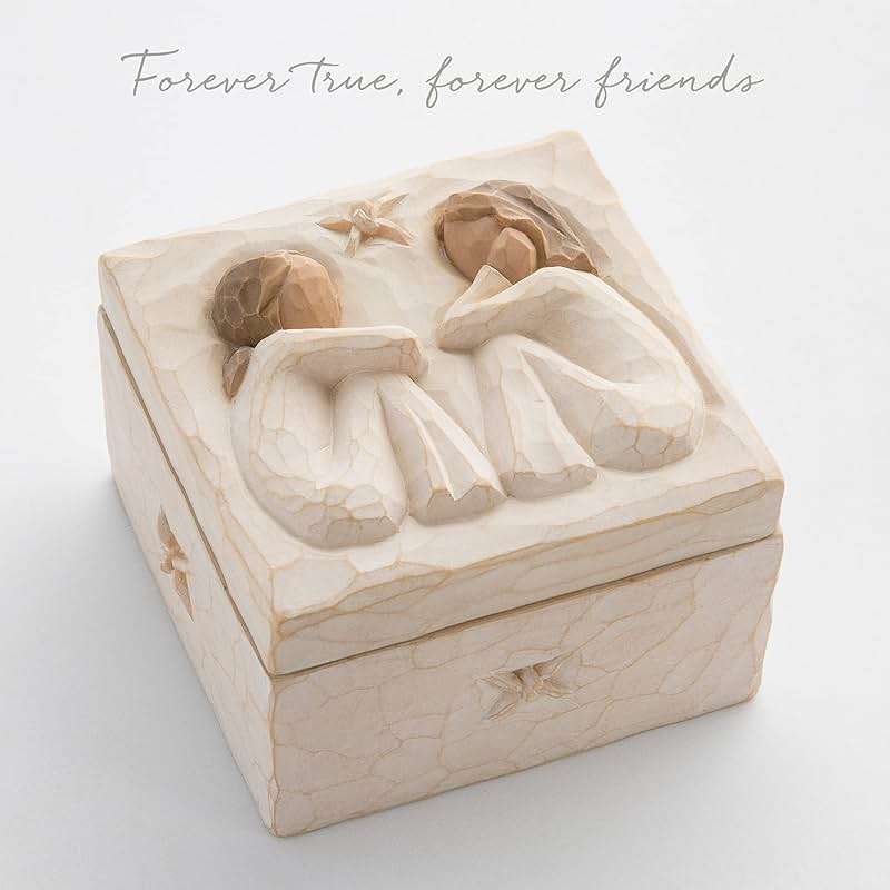 Willow Tree Friendship Keepsake Box, Forever True, Forever Friends, Holds Jewelry and Treasures, Carving of Best Friends or Sisters, Sculpted Hand-Painted Keepsake Box - Image 5