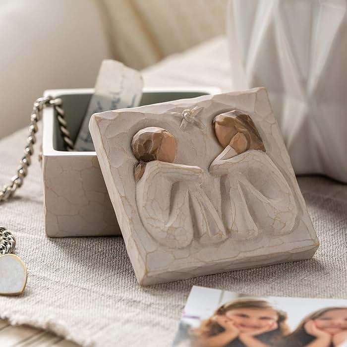 Willow Tree Friendship Keepsake Box, Forever True, Forever Friends, Holds Jewelry and Treasures, Carving of Best Friends or Sisters, Sculpted Hand-Painted Keepsake Box - Image 6
